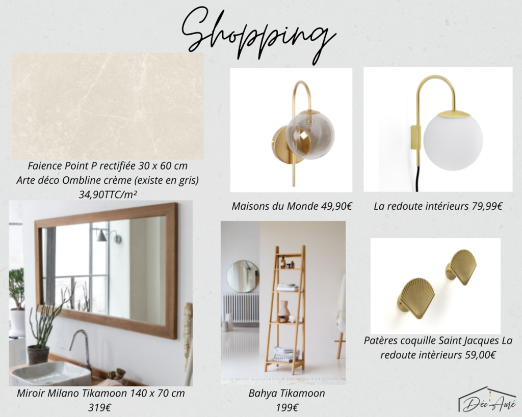 shopping list salle de bain décoration